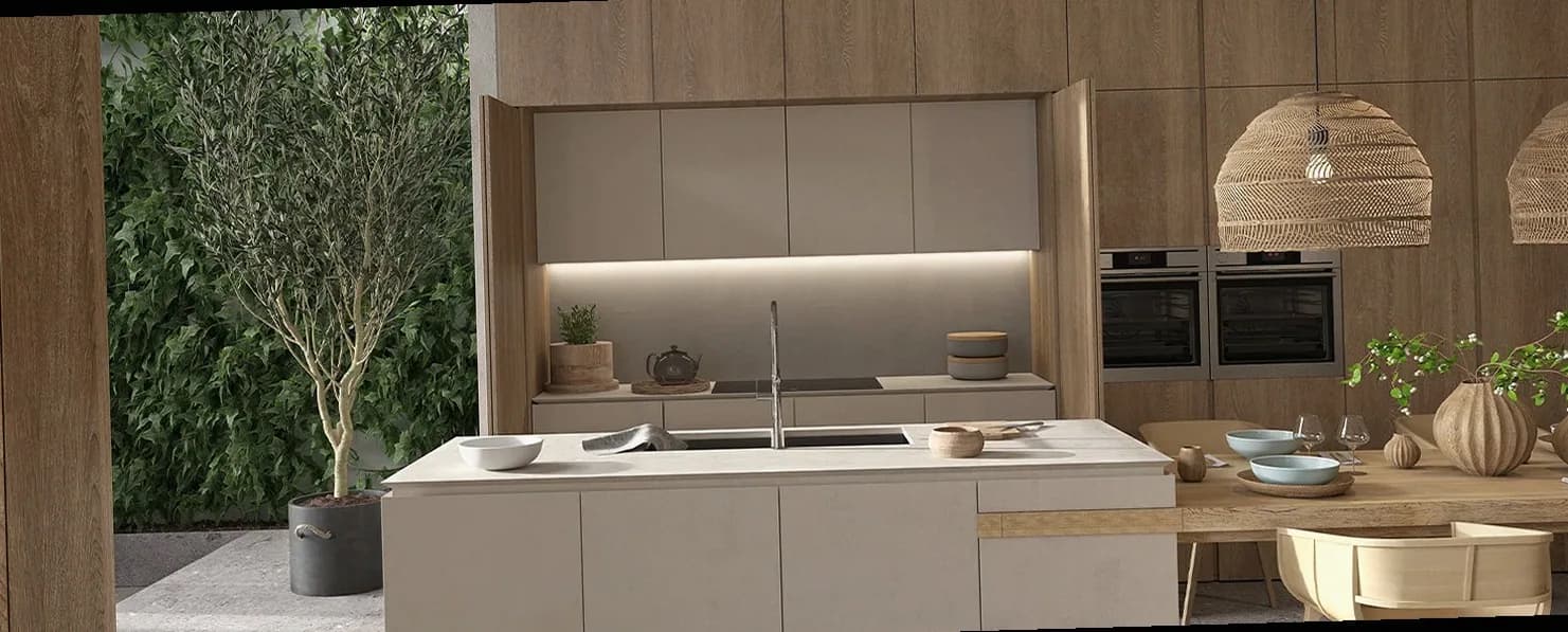 Cocina contemporánea con isla